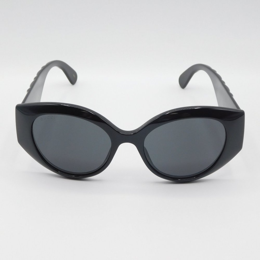 NEW GUCCI GG0809S 001 BLACK GREY CAT EYE WOMEN'S AUTHENTIC SUNGLASSES 52… - Picture 3 of 12